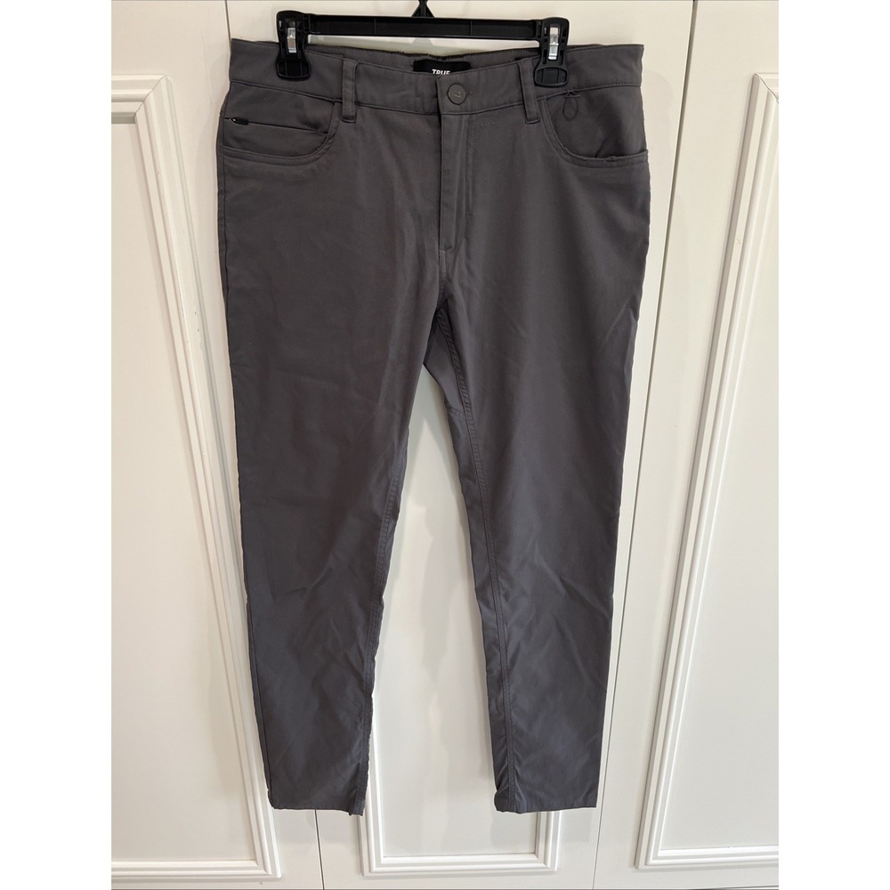 True Linkswear All Day‎ Pants Size 33 Gray Slim Tapered Golf Performance Classic
